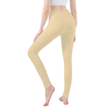 Load image into Gallery viewer, Ti Amo I love you - Exclusive Brand  - Wheat -  White Daisy -  Yoga Leggings
