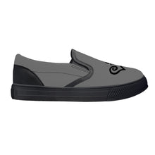 Load image into Gallery viewer, Ti Amo I love you - Exclusive Brand - Dove Gray - Double Black Heart -  Kids Slip-on shoes - Black Soles
