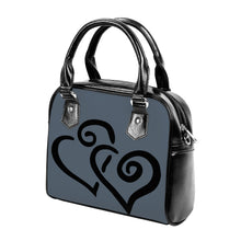 Load image into Gallery viewer, Ti Amo I love you - Exclusive Brand - Black Coral Pearl - Double Black Heart -  Shoulder Handbag
