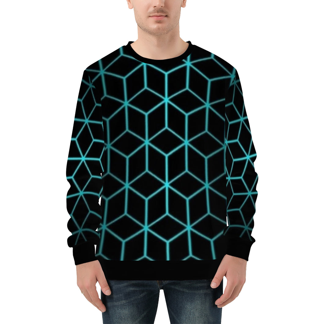 Ti Amo I love you - Exclusive Brand - Black with Verdigris 3D Boxes - Men's Sweatshirt