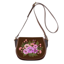 Load image into Gallery viewer, Ti Amo I love you - Exclusive Brand - Pecan - Floral Bouquet - Saddle Bag
