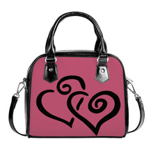 Load image into Gallery viewer, Ti Amo I love you - Exclusive Brand - Ripe Cherry - Double Black Heart -  Shoulder Handbag
