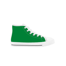 Load image into Gallery viewer, Ti Amo I love you - Exclusive Brand - Fun Green - Double Black Heart - Kids High Top Canvas Shoes
