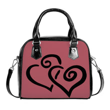 Load image into Gallery viewer, Ti Amo I love you - Exclusive Brand - Deep Puce - Double Black Heart -  Shoulder Handbag
