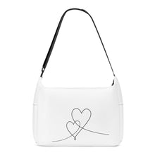 Load image into Gallery viewer, Ti Amo I love you - Exclusive Brand  - White - Double Script Heart - Journey Computer Shoulder Bag
