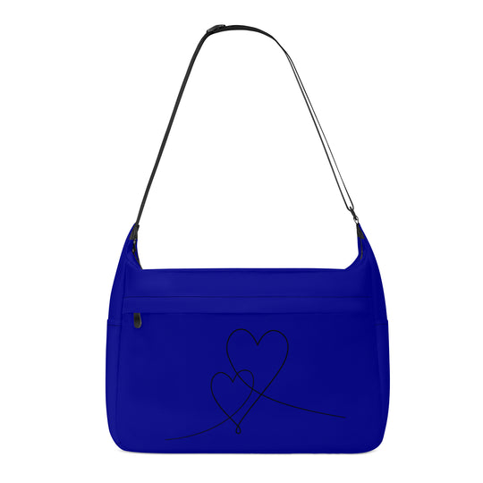 Ti Amo I love you - Exclusive Brand - Dark Blue 2 - Double Script Heart - Journey Computer Shoulder Bag