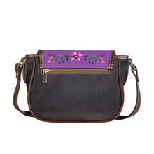 Load image into Gallery viewer, Ti Amo I love you - Exclusive Brand - Deep Lilac - Floral Bouquet - Saddle Bag
