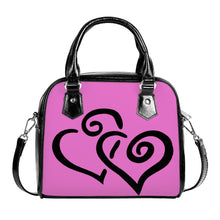 Load image into Gallery viewer, Ti Amo I love you - Exclusive Brand - Orchid - Double Black Heart -  Shoulder Handbag
