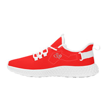 Load image into Gallery viewer, Ti Amo I love you - Exclusive Brand  - Red -  Double Heart - Womens Mesh Knit Shoes - White Soles
