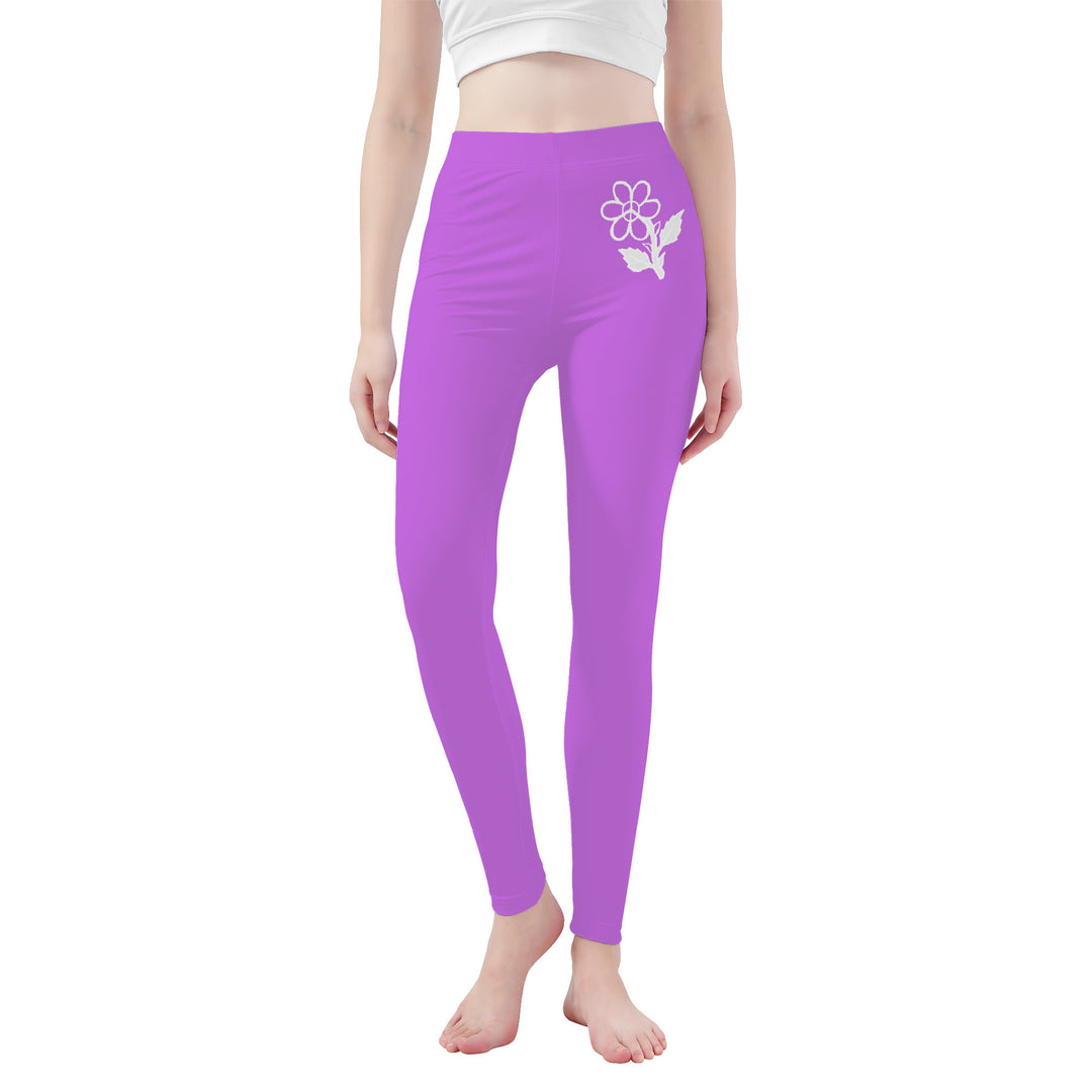 Ti Amo I love you - Exclusive Brand - Lavender - White Daisy -  Yoga Leggings