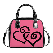 Load image into Gallery viewer, Ti Amo I love you - Exclusive Brand - Light Crimson - Double Black Heart -  Shoulder Handbag
