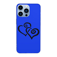 Load image into Gallery viewer, Ti Amo I love you - Exclusive Brand  - Blue Blue Eyes - Double Black Heart - iPhone 13 Transparent Case (3 cameras)
