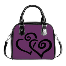 Load image into Gallery viewer, Ti Amo I love you - Exclusive Brand - Dark Cosmic Purple - Double Black Heart -  Shoulder Handbag
