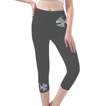 Load image into Gallery viewer, Ti Amo I love you - Exclusive Brand  - Davy&#39;s Grey - Angry Fish - Capri Yoga Leggings - Sizes XS-3XL
