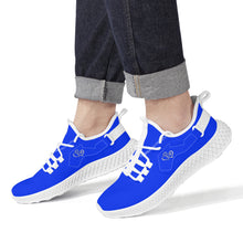 Load image into Gallery viewer, Ti Amo I love you - Exclusive Brand  - Blue Blue Eyes -  Double Heart - Womens Mesh Knit Shoes - White Soles
