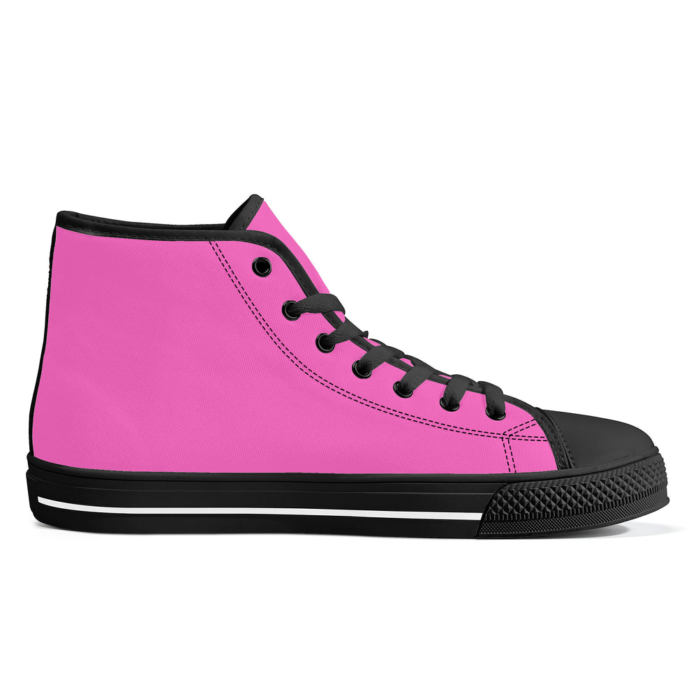 Ti Amo I love you - Exclusive Brand - Hot Pink - High-Top Canvas Shoes - Black Soles