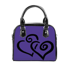 Load image into Gallery viewer, Ti Amo I love you - Exclusive Brand - Gigas Purple - Double Black Heart -  Shoulder Handbag
