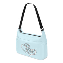 Load image into Gallery viewer, Ti Amo I love you - Exclusive Brand - Mabel Blue - Double White Heart - Journey Computer Shoulder Bag
