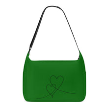 Load image into Gallery viewer, Ti Amo I love you - Exclusive Brand - Deep Green - Double Script Heart - Journey Computer Shoulder Bag
