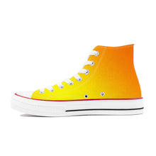 Load image into Gallery viewer, Ti Amo I love you - Exclusive Brand - Gradient Ripe Lemon &amp; Tahiti Gold - High Top Canvas Shoes - White
