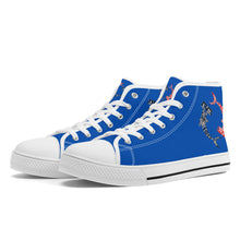 Load image into Gallery viewer, Ti Amo I love you - Exclusive Brand - Hammerhead Sharks - Womens  High-Top Canvas Shoes - White Soles
