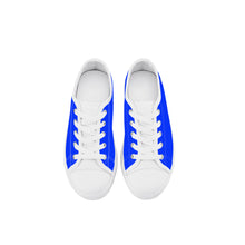 Load image into Gallery viewer, Ti Amo I love you - Exclusive Brand - Blue Blue Eyes - Double White Heart - Kids Low Top Canvas Shoes
