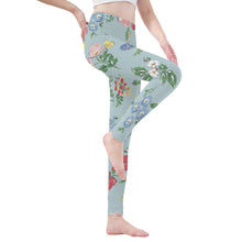 Load image into Gallery viewer, Ti Amo I love you - Exclisive Brand -  Seafoam Floral - Yoga Leggings - Sizes XS-3XL
