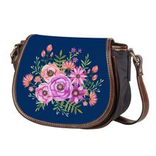 Load image into Gallery viewer, Ti Amo I love you - Exclusive Brand - Astros Navy -  Floral Bouquet - Saddle Bag
