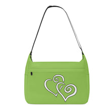 Load image into Gallery viewer, Ti Amo I love you - Exclusive Brand - Light Cadmium Green - Double White Heart - Journey Computer Shoulder Bag
