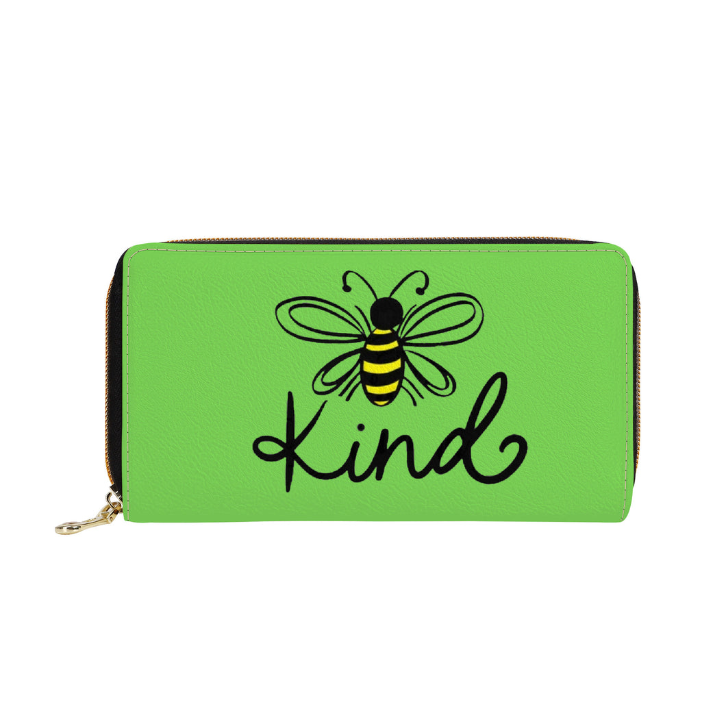 Ti Amo I love you - Exclusive Brand  - Pastel Green - Bee Kind - Zipper Purse Clutch Bag