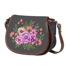 Load image into Gallery viewer, Ti Amo I love you - Exclusive Brand - Davy&#39;s Grey - Floral Bouquet - Saddle Bag
