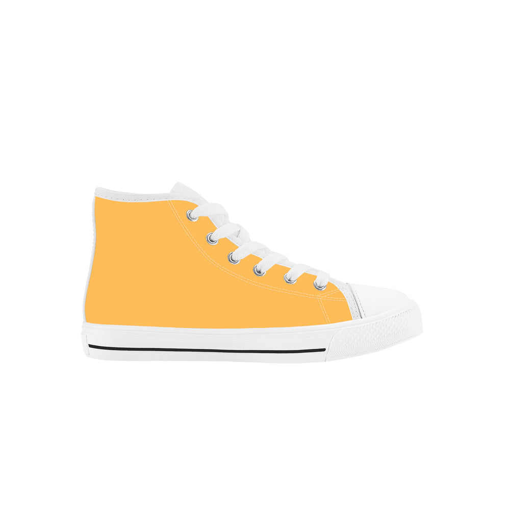 Ti Amo I love you - Exclusive Brand - Light Orange - Double Black Heart - Kids High Top Canvas Shoes