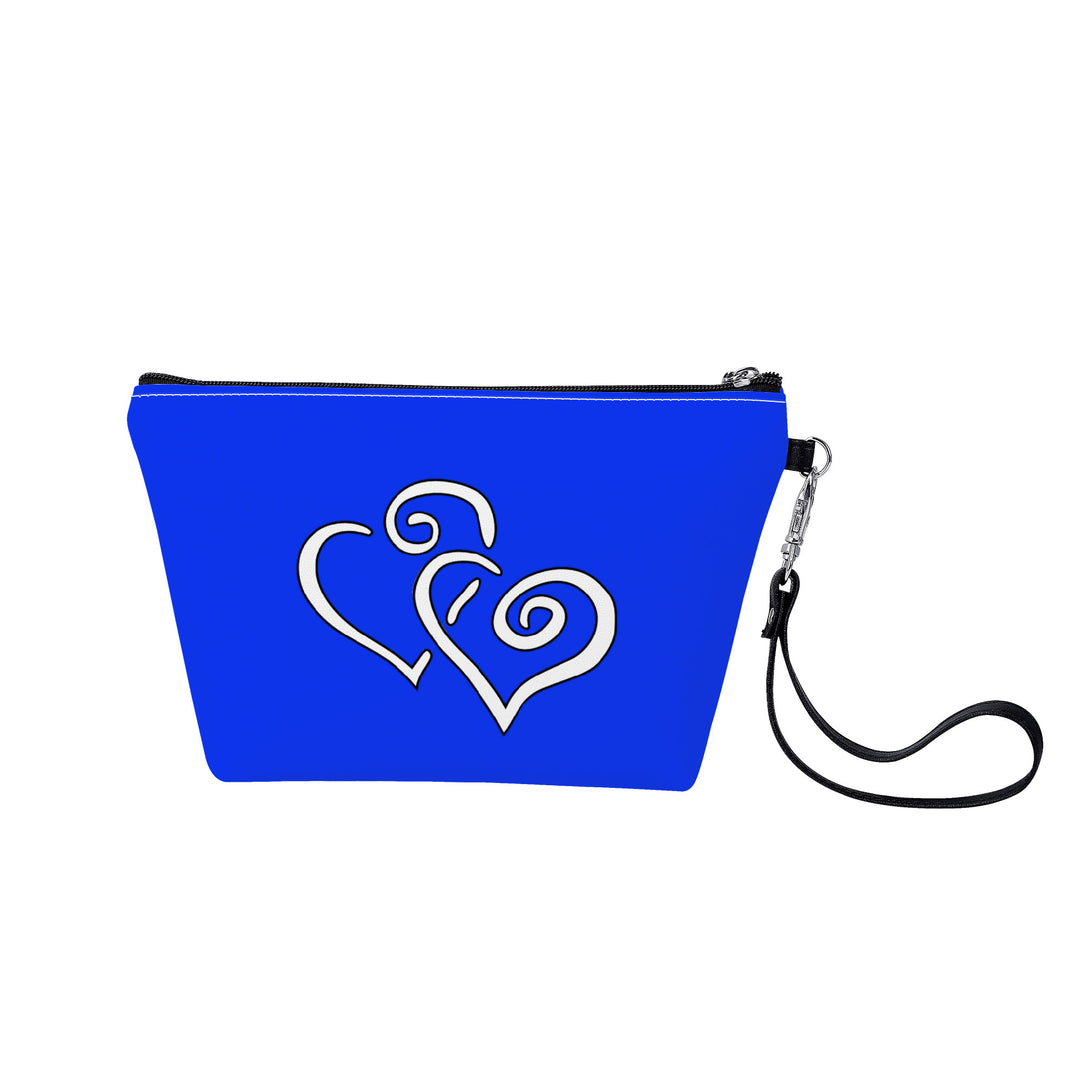 Ti Amo I love you- Exclusive Brand  - Blue Blue Eyes - Double White Heart - Sling Cosmetic Bag