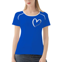 Load image into Gallery viewer, Ti Amo I love you - Exclusive Brand  - Cobalt Blue - White Heart - Women&#39;s T shirt - Sizes XS-2XL
