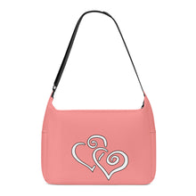 Load image into Gallery viewer, Ti Amo I love you - Exclusive Brand - Light Coral - Double White Heart - Journey Computer Shoulder Bag
