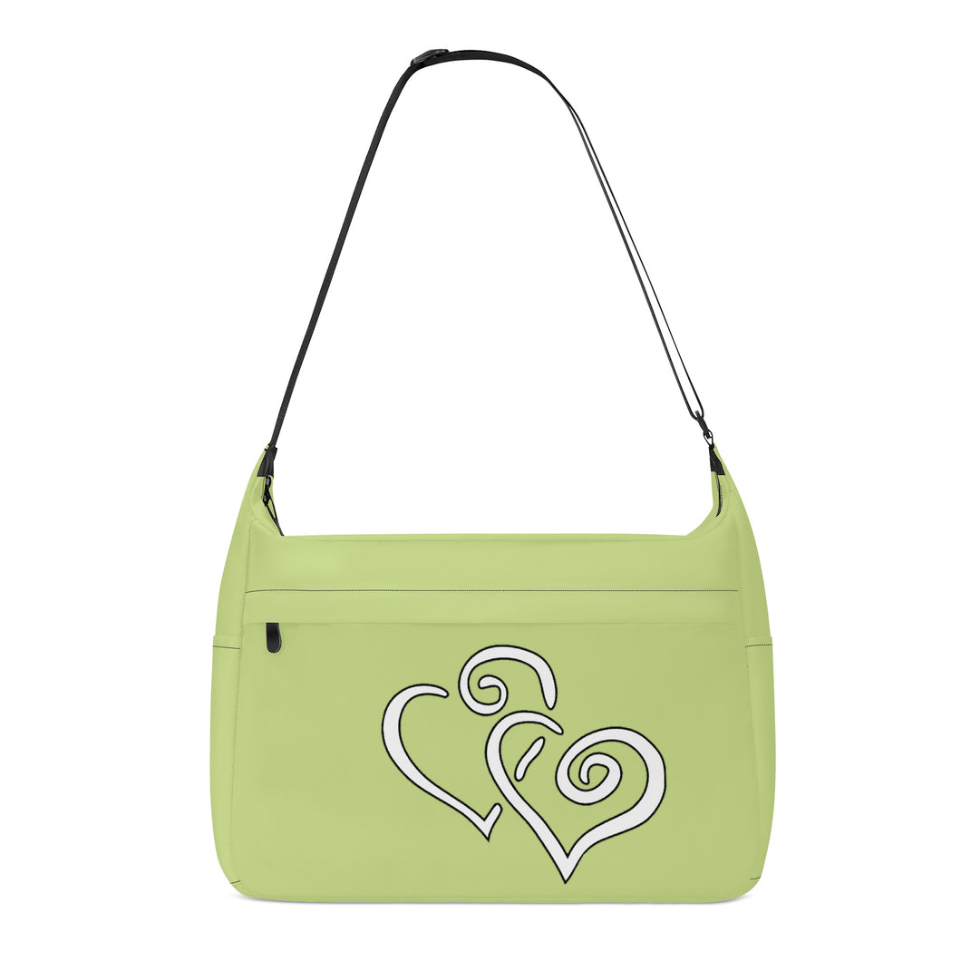 Ti Amo I love you - Exclusive Brand - Medium Spring Bud - Double White Heart - Journey Computer Shoulder Bag