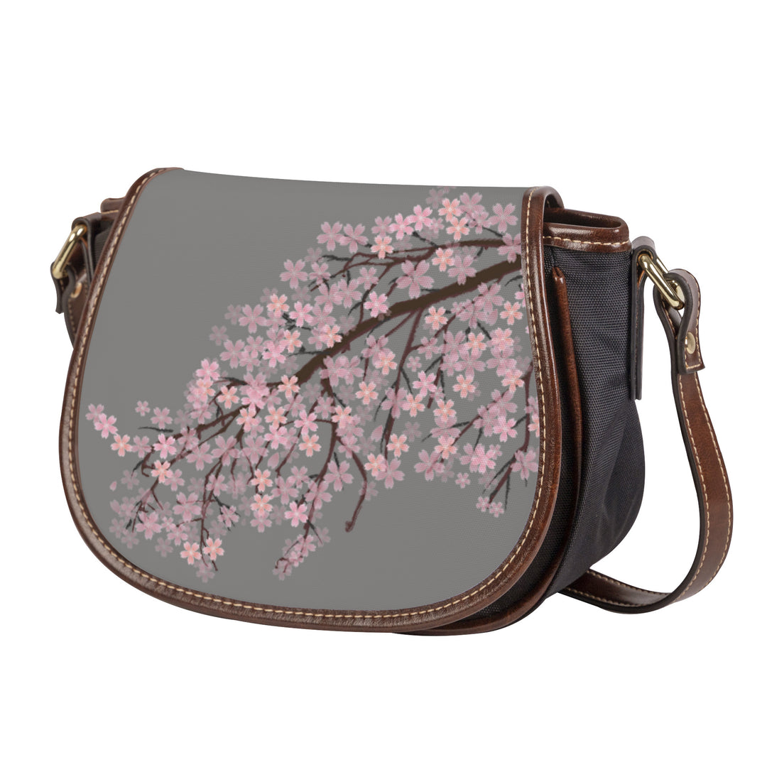 Ti Amo I love you -  Exclusive Brand - Natural Gray - Blossom - Saddle Bag