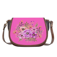 Load image into Gallery viewer, Ti Amo I love you - Excluiuve Brand - Hot Pink - Floral Pattern - Saddle Bag
