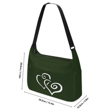 Load image into Gallery viewer, Ti Amo I love you - Exclusive Brand - Mallard Green - Double White Heart - Journey Computer Shoulder Bag
