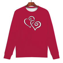 Load image into Gallery viewer, Ti Amo I love you - Exclusive Brand - Cardinal - Double White Heart  - Women&#39;s Sweatshirt
