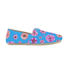 Load image into Gallery viewer, Ti Amo I love you- Exclusive Brand - Sky Blue with Flowers - Casual Flat Driving Shoe
