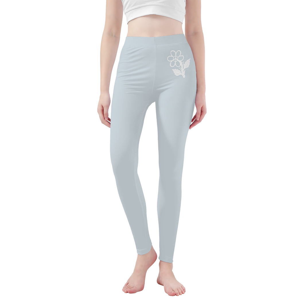 Ti Amo I love you - Exclusive Brand   - Geyser - White Daisy -  Yoga Leggings