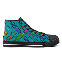 Load image into Gallery viewer, Ti Amo I love you - Exclusive Brand - Persian Green - Deco Dots -  High-Top Canvas Shoes - Black Soles
