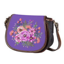 Load image into Gallery viewer, Ti Amo I love you - Exclusive Brand - Fushia Blue - Floral Bouquet - Saddle Bag
