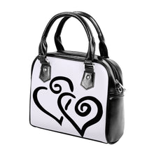 Load image into Gallery viewer, Ti Amo I love you - Exclusive Brand - Magnolia - Double Black Heart -  Shoulder Handbag
