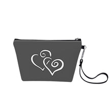 Load image into Gallery viewer, Ti Amo I love you- Exclusive Brand  - Davy&#39;s Grey - Double White Heart - Sling Cosmetic Bag
