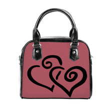 Load image into Gallery viewer, Ti Amo I love you - Exclusive Brand - Deep Puce - Double Black Heart -  Shoulder Handbag
