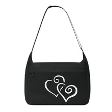 Load image into Gallery viewer, Ti Amo I love you - Exclusive Brand - Black Pepper - Double White Heart - Journey Computer Shoulder Bag
