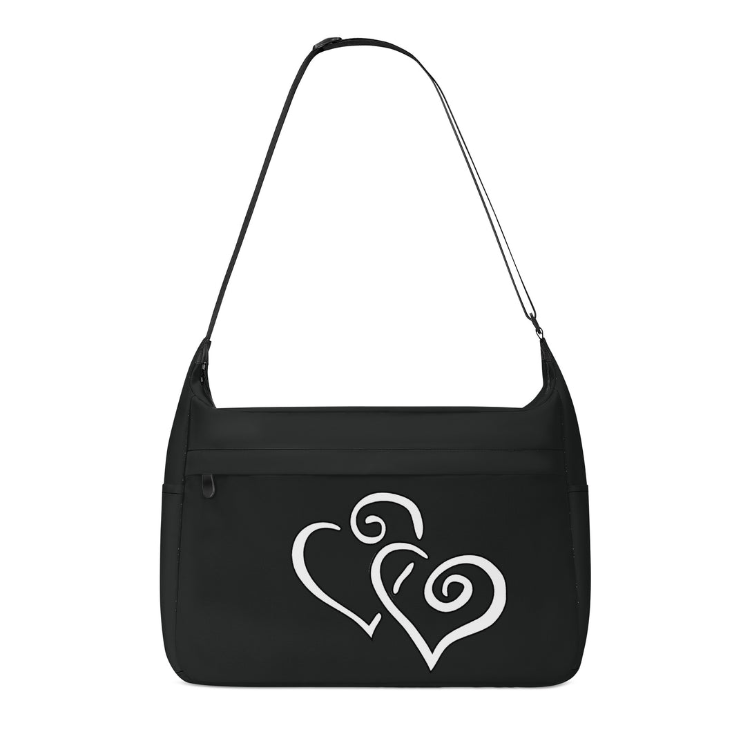 Ti Amo I love you - Exclusive Brand - Black Pepper - Double White Heart - Journey Computer Shoulder Bag