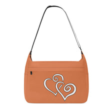 Load image into Gallery viewer, Ti Amo I love you - Exclusive Brand - Terracotta - Double White Heart - Journey Computer Shoulder Bag
